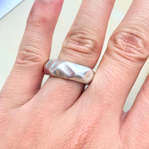 925 Sterling Silver Hexagonal Shape Ring